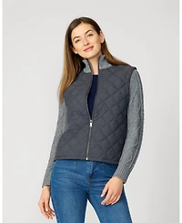 Cable & Gauge Women's Quilted Zip Up Sweater Jacket