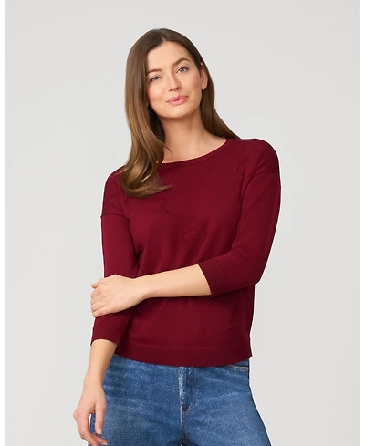 Cable & Gauge Women's Wineglass Drop Shoulder Tunic Sweater