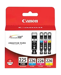 Canon Pgi-225 Black / Cli-226 Cyan, Magenta, Yellow for Select Pixma iP, iX, Mg, Mx Series Printers, 4-Pack