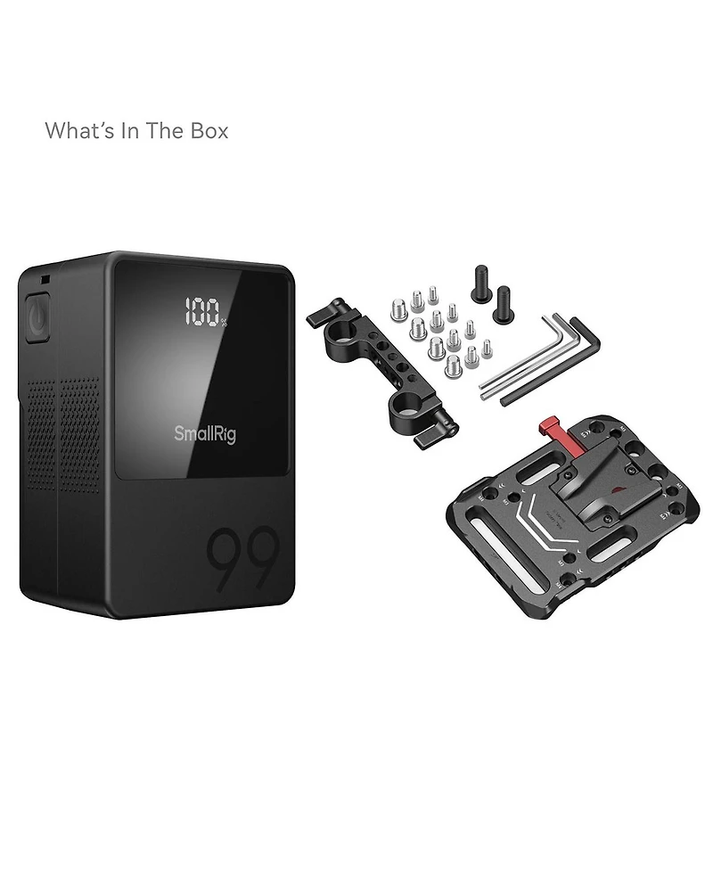 SmallRig VB99 Mini Rechargeable V-Mount Battery with 15mm Dual Rod Clamp Battery Plate