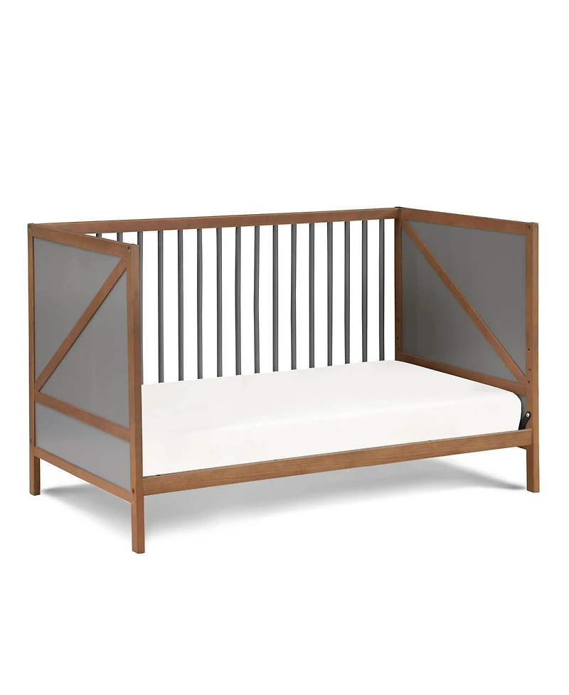 Forest'nSky Mini Crib with Mattress Pad in White and Rockport Gray