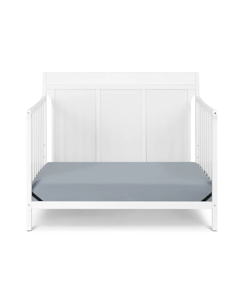 Forest'nSky Classic White 4-in-1 Convertible Crib with Sleek Lines and Toddler Bed Conversion