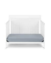 Forest'nSky Classic White 4-in-1 Convertible Crib with Sleek Lines and Toddler Bed Conversion