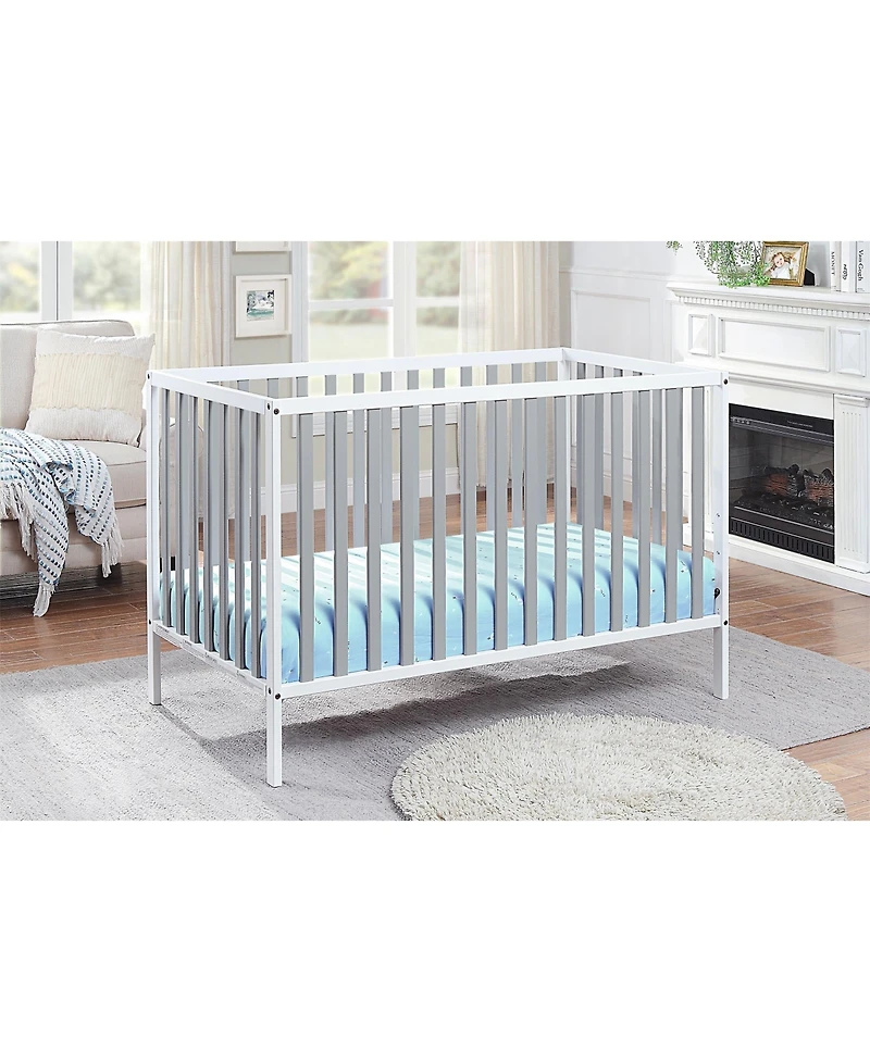 Forest'nSky White and Gray 3-in-1 Island Convertible Crib with Adjustable Mattress Support