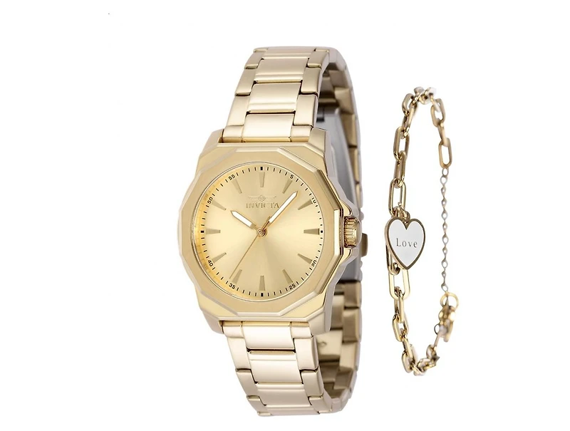 Invicta Women's Speedway Quartz 3 Hand Gold Dial Watch