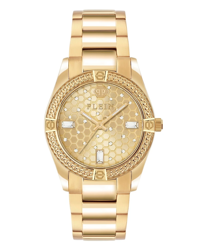 Philipp Plein Women's Gold Tone Stainless Steel Watch, 36mm