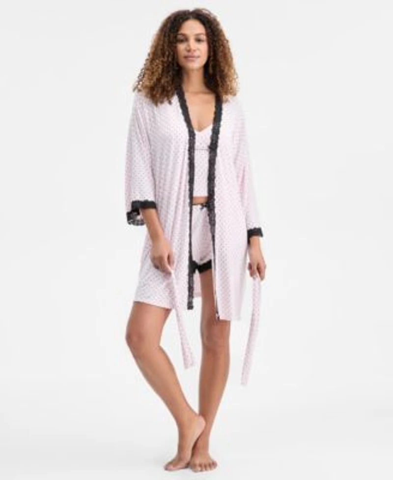 I.N.C. International Concepts Womens Camila Dot Robe Pajama Set Macys Exclusive