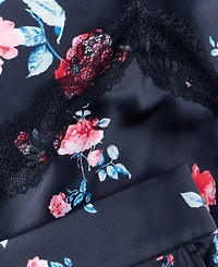 I.n.c. International Concepts Women's Stretch Satin Lace-Trim Top & Pajama Pants Set, Created for Macy's