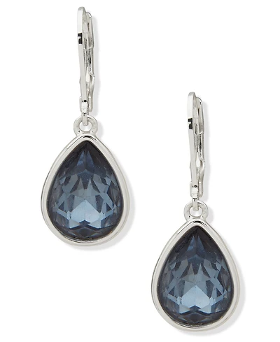 Nine West Glass Stone Silver-Tone Drop Earrings