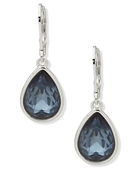 Nine West Glass Stone Silver-Tone Drop Earrings