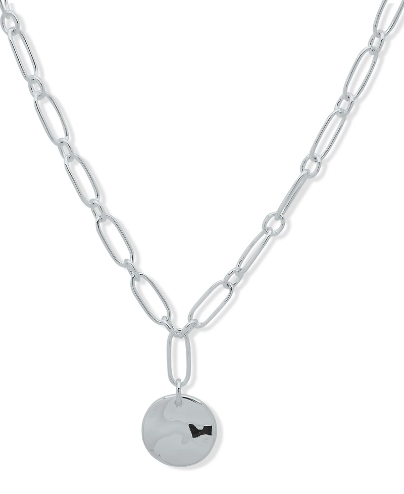 Nine West Wavy Texture Silver-Tone Pendant Necklace