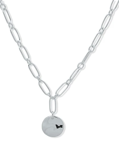 Nine West Wavy Texture Silver-Tone Pendant Necklace