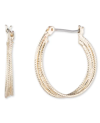 Nine West Medium Gold-Tone Hoop Earrings