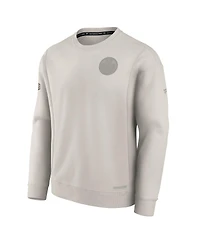 Fanatics Men's Cream Edmonton Oilers Authentic Pro Road Fleece Pullover Sweatshirt