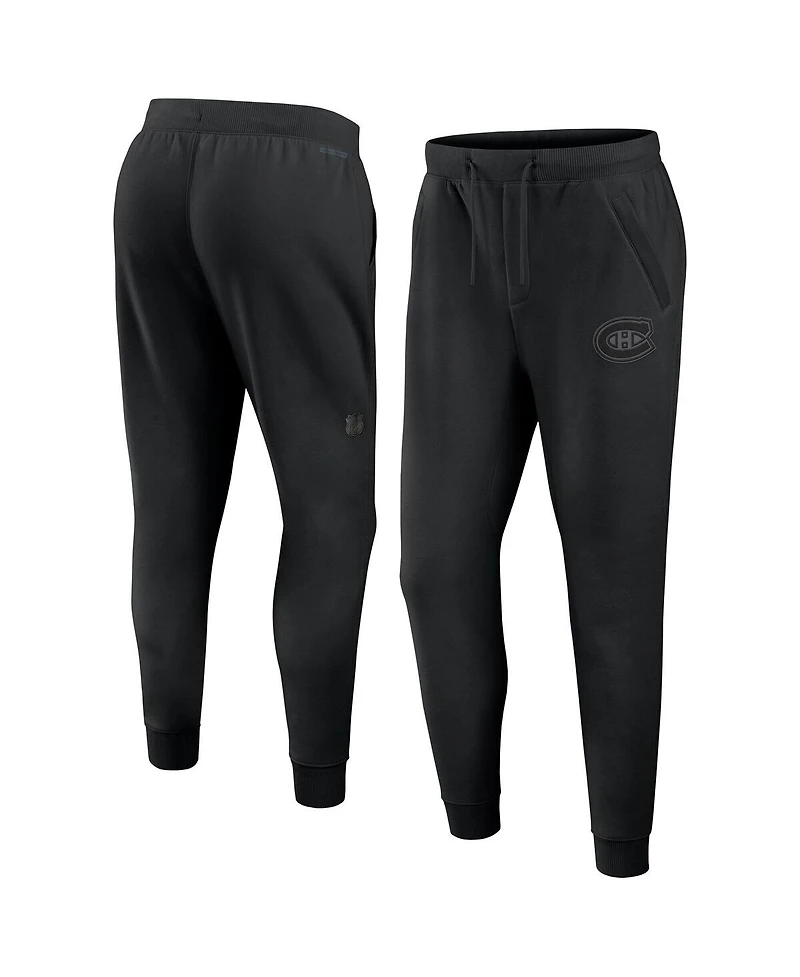 Fanatics Men's Black Montreal Canadiens Authentic Pro Road Fleece Sweatpants