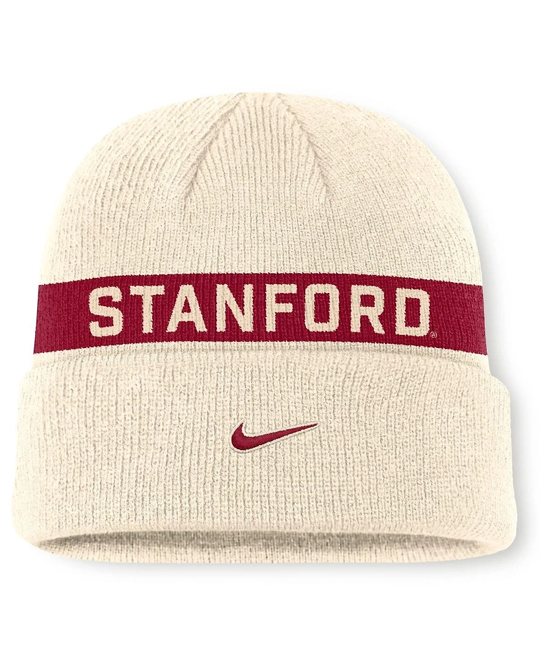 Nike Men's Natural/Cardinal Stanford Cardinal Peak Primetime Utility Cuffed Knit Hat
