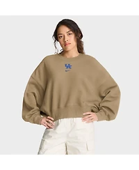 Nike Women's Tan Kentucky Wildcats Oversized Phoenix 2-Hit Pullover Sweatshirt