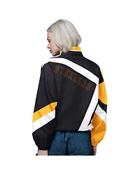 Starter Women's Black/Gold Pittsburgh Steelers Vintage 1st Quarter Full-Zip Windbreaker