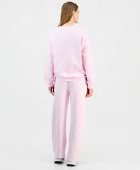 Wicked Juniors Glitter Crewneck Sweatshirt High Rise Drawstring Fleece Pants