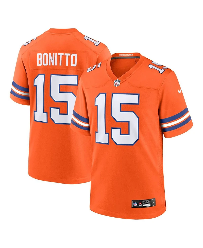 Nike Men's Nik Bonitto Orange Denver Broncos Alternate 2 Mile High Collection 1977 Throwback Game Jersey