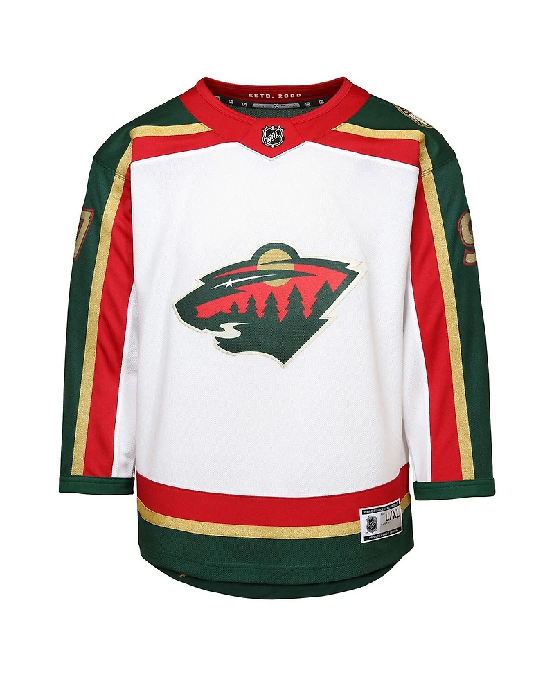Outerstuff Big Boys and Girls Kirill Kaprizov White Minnesota Wild 25th Anniversary Replica Player Jersey
