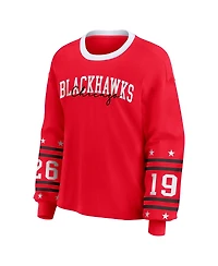 Wear by Erin Andrews Women's Red Chicago Blackhawks Long-Sleeve Sport T-Shirt