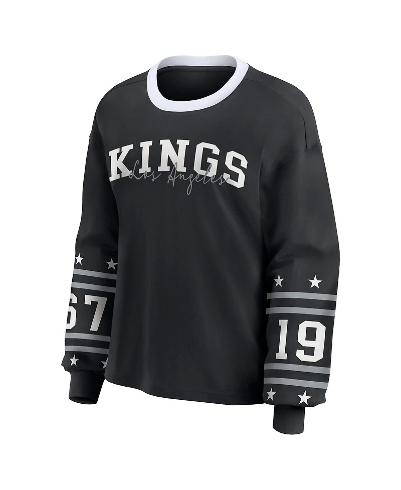 Wear by Erin Andrews Women's Black Los Angeles Kings Long-Sleeve Sport T-Shirt