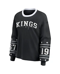 Wear by Erin Andrews Women's Black Los Angeles Kings Long-Sleeve Sport T-Shirt