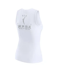 Wear by Erin Andrews Women's White Wnba Gear Rib-Knit Henley Tank Top