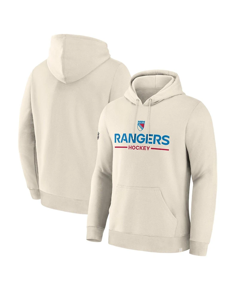 Fanatics Men's Beige New York Rangers Centennial Fleece Hoodie