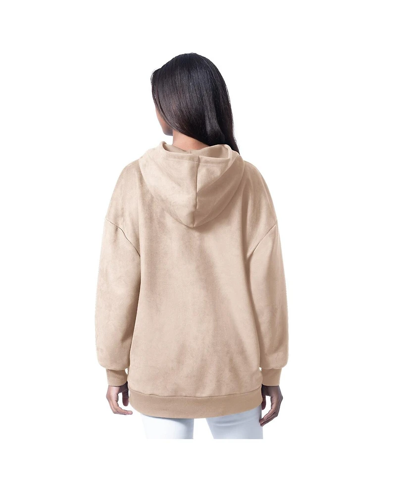 G-iii 4Her by Carl Banks Women's Cream Green Bay Packers Best Hitter Oversized Tunic Pullover Hoodie