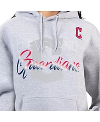 G-iii 4Her by Carl Banks Women's Heather Gray Cleveland Guardians Shadow Logo Graphic Pullover Hoodie