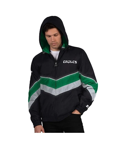 Starter Men's Black/Green Philadelphia Eagles Thursday Night Gridiron Vintage Logo Full-Zip Hoodie