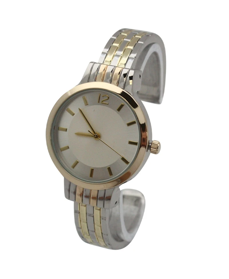 Olivia Pratt Twotone Textured Bangle Watch