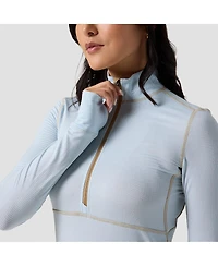 Backcountry Women's Pines Microgrid Ultra-Lt Baselayer 1/4-Zip Top Lightweight Long Underwear Tops