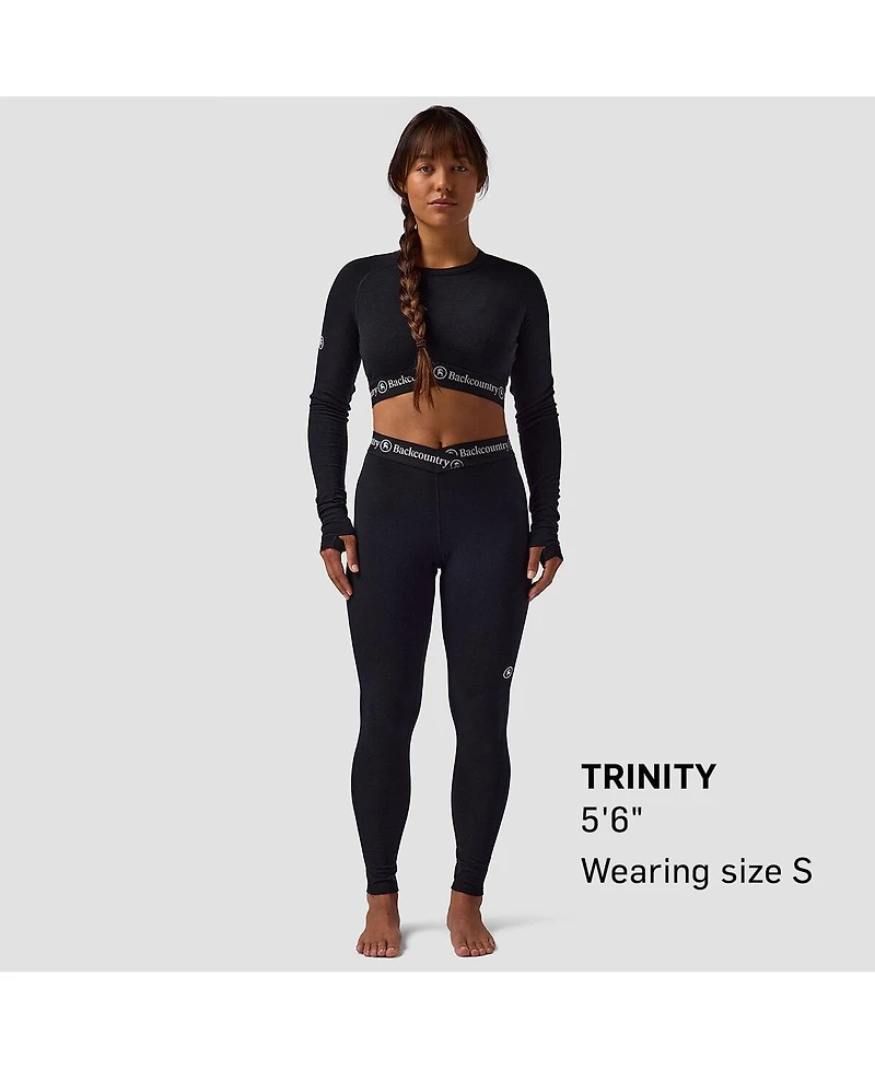 Backcountry Women's Cedars Rws Merino Lt-Wt Baselayer Cropped Crew Top Lightweight Long Underwear Tops