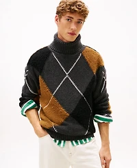 Tommy Hilfiger Men's Roll-Neck Argyle Sweater