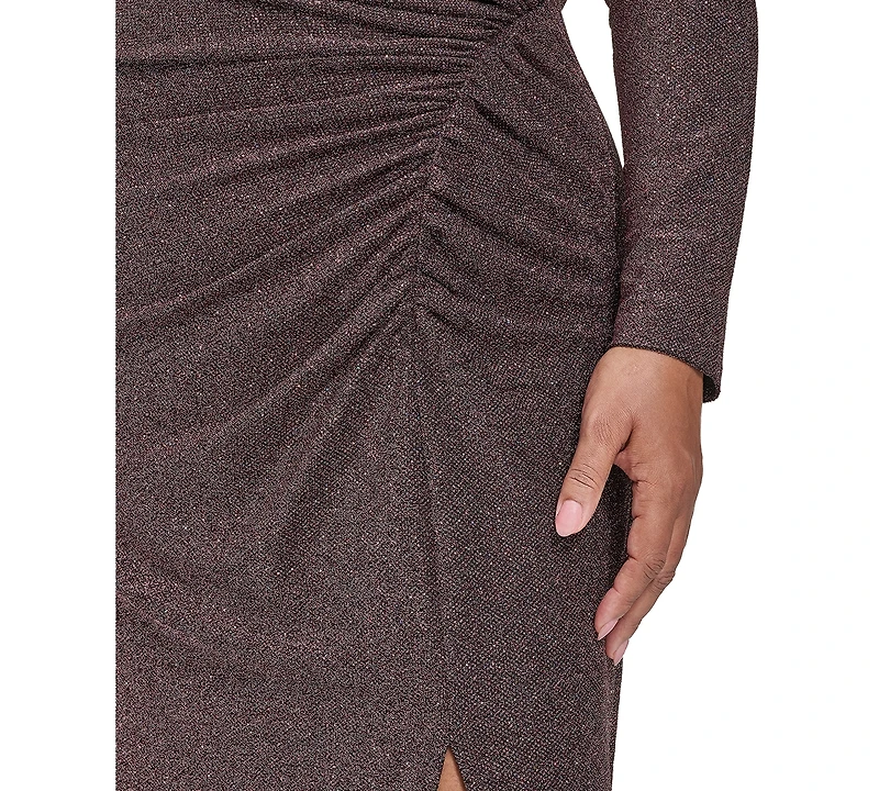 Eliza J Plus Long Sleeve Glitter Knit Dress