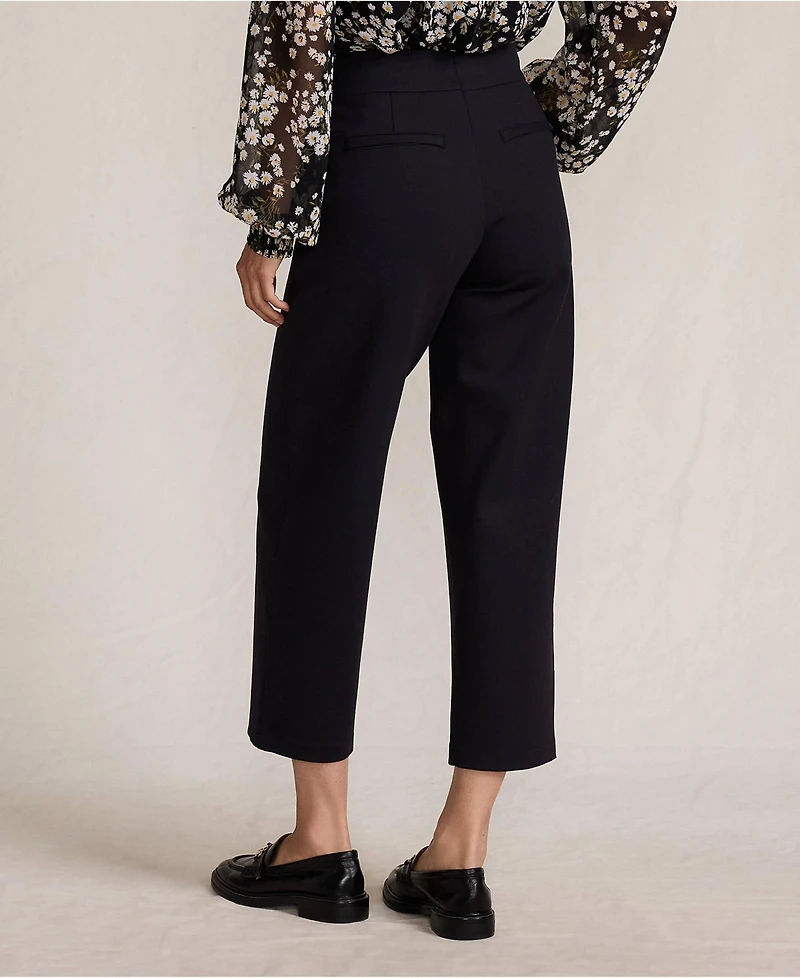 Lands' End Women's Ponte High Rise Straight Leg Crop Pants