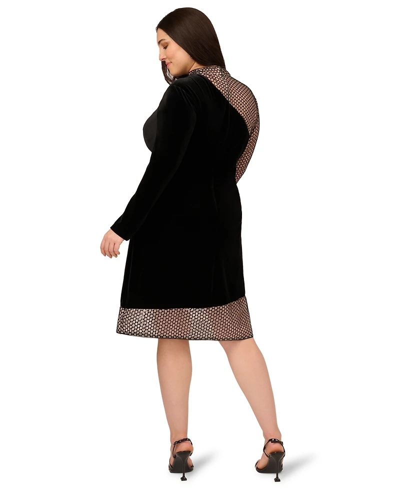 Adrianna Plus Mock Neck Mini Dress