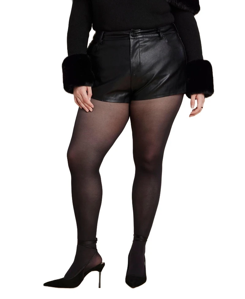 Eloquii Women's Plus Mini Faux Leather Short