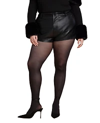Eloquii Women's Plus Mini Faux Leather Short