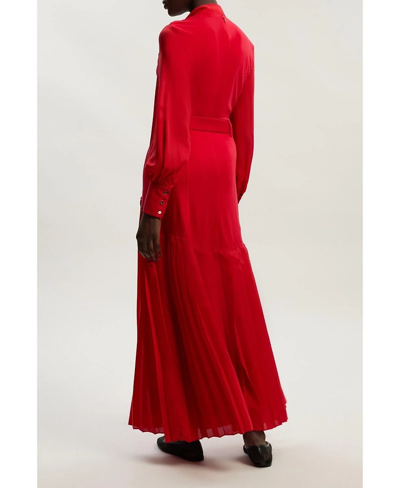 Karen Millen Jersey Ponte Georgette Mix Midi Dress