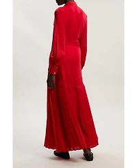 Karen Millen Jersey Ponte Georgette Mix Midi Dress