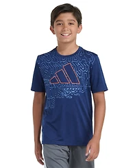adidas Boys 8-20 Short-Sleeve Melange Lineage T-Shirt