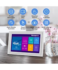 10in Cloud Frame- Easy Photo Share App- 20GB Cloud Storage, Auto-Rotate