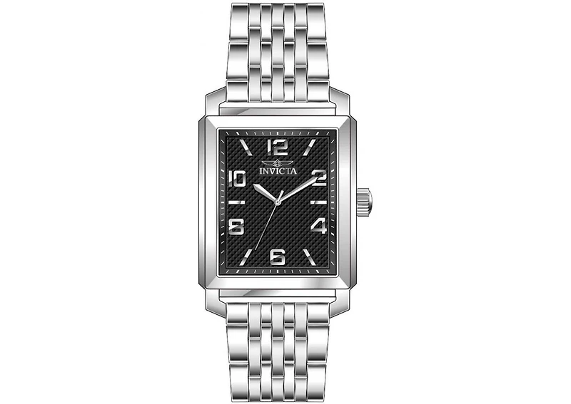 Invicta Men's 46659 Vintage Quartz 3 Hand Black Dial Watch