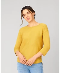 Cable & Gauge Block Rib Stitch Midweight Tunic Sweater