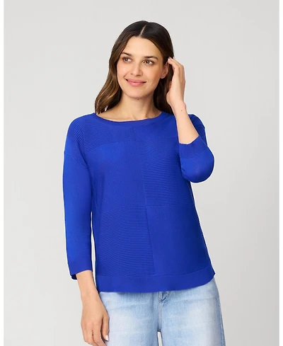 Cable & Gauge Block Rib Stitch Midweight Tunic Sweater
