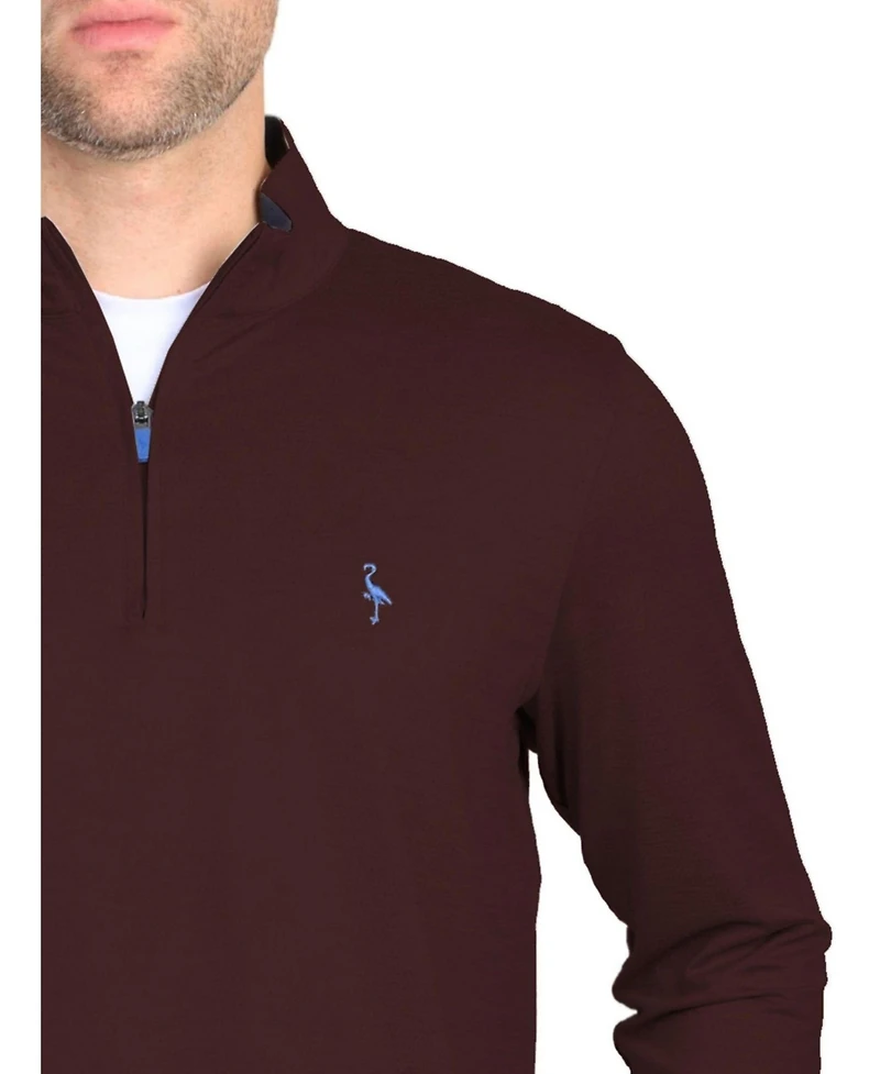 Tailorbyrd Men's Melange Mesh Performance Quarter Zip